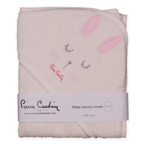 Baltas rankšluostis su zuikiu rožinėmis ausytėmis Pierre Cardin Baby