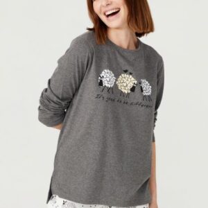 Moteriška pižama pilka su avinėliais Hays-45026